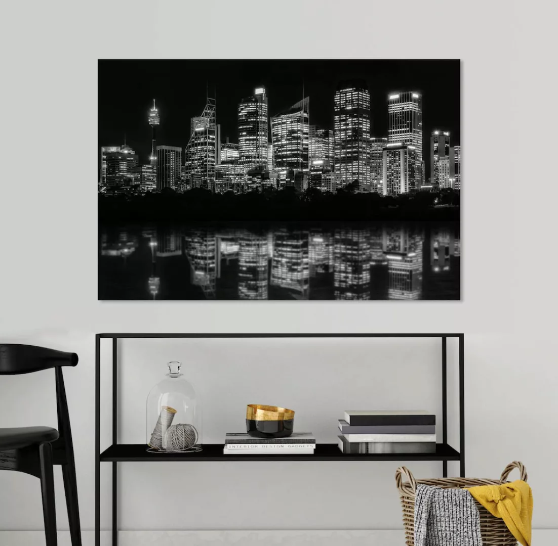 queence Acrylglasbild "Hochhäuser", Hochhäuser, New York, Nacht, Wanddeko, günstig online kaufen