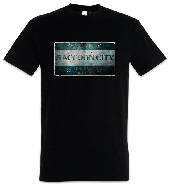 Urban Backwoods Print-Shirt Raccoon City Sign Herren T-Shirt Logo Resident günstig online kaufen