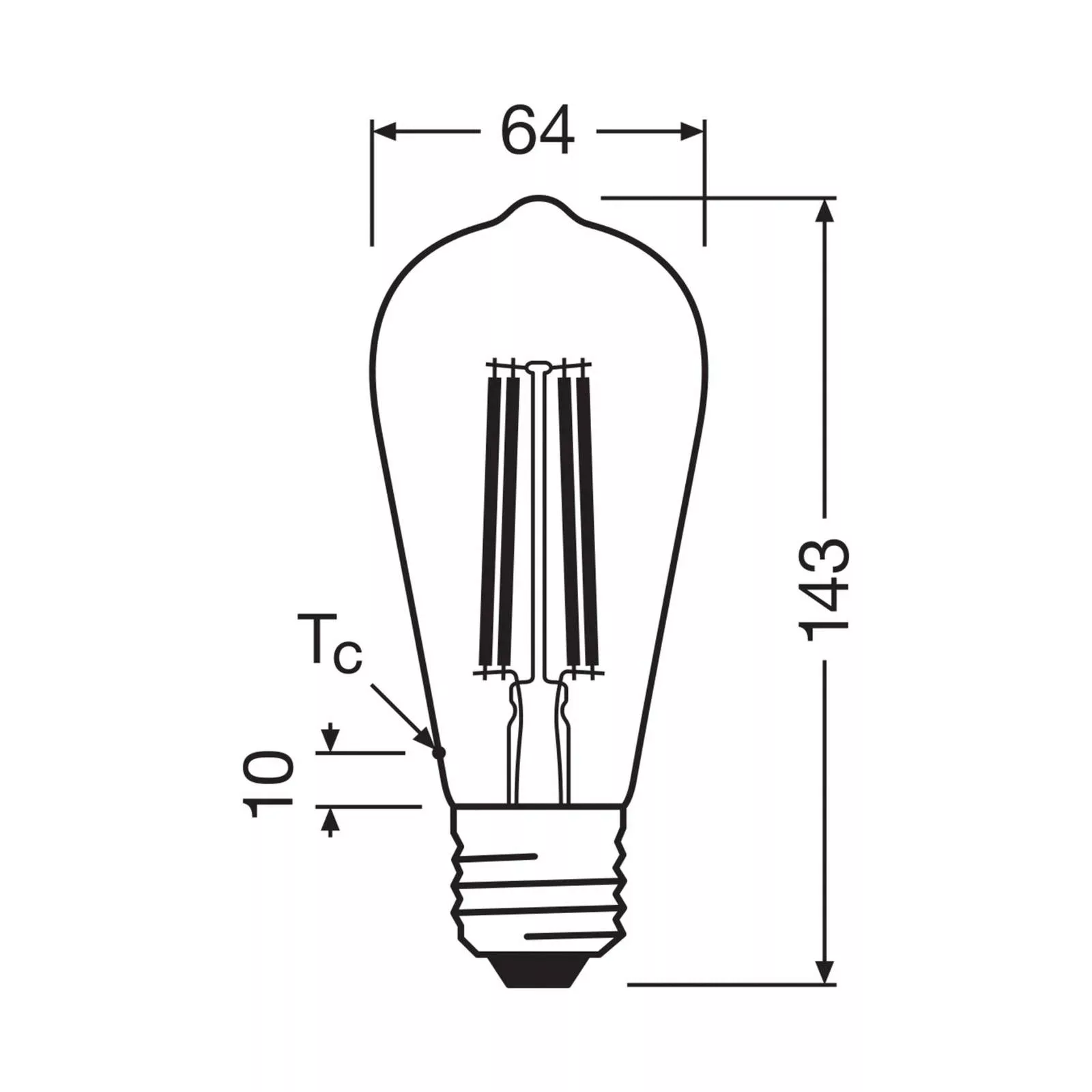 OSRAM LED-Leuchtmittel Edison E27 3,8W Filament 2.700K günstig online kaufen