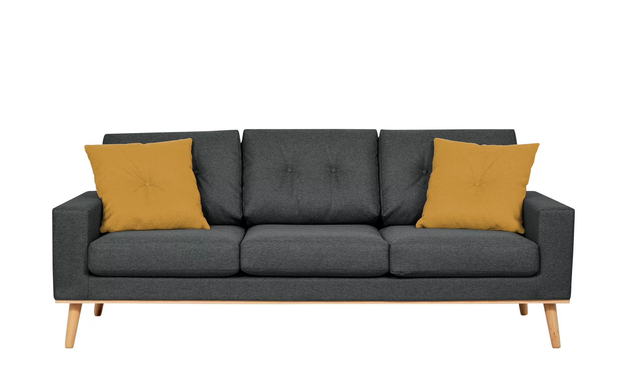 Sofa, 3-sitzig - grau - 211 cm - 88 cm - 86 cm - Polstermöbel > Sofas > 3-S günstig online kaufen