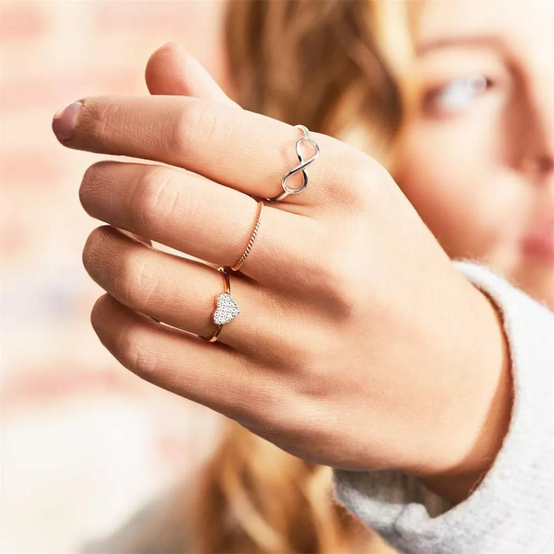 JEWLIX Silberring Roségoldener Ring gedrehtes Design günstig online kaufen