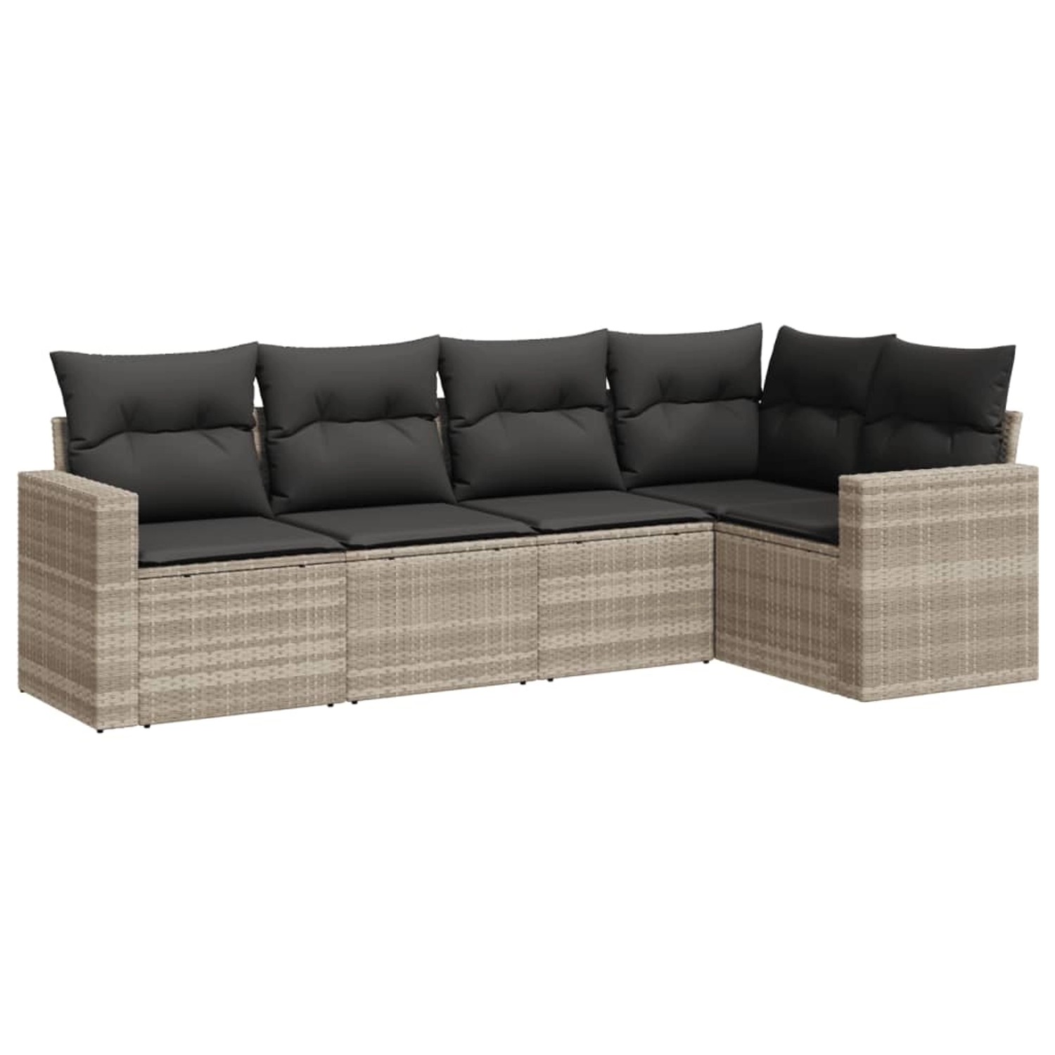 vidaXL 5-tlg Garten-Sofagarnitur mit Kissen Hellgrau Poly Rattan Modell 13 günstig online kaufen