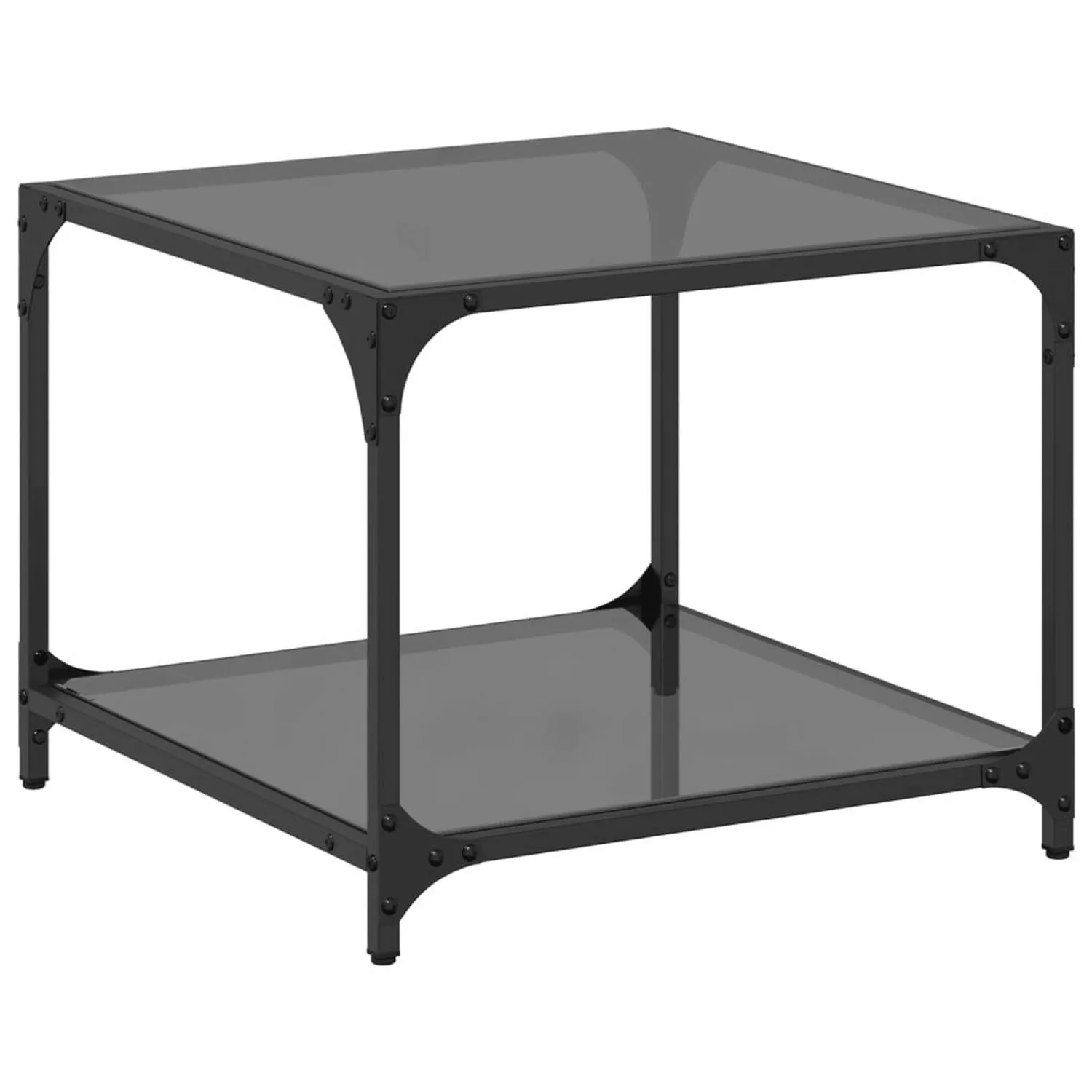 vidaXL Couchtisch mit Glasplatte Schwarz 50x50x40 cm Stahl günstig online kaufen