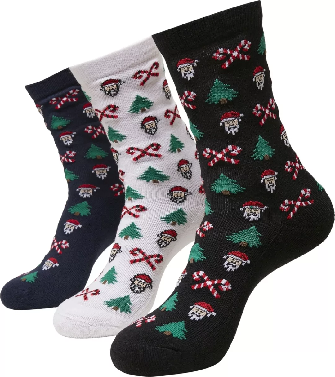 URBAN CLASSICS Freizeitsocken "Accessories Grumpy Santa Christmas Socks 3-P günstig online kaufen