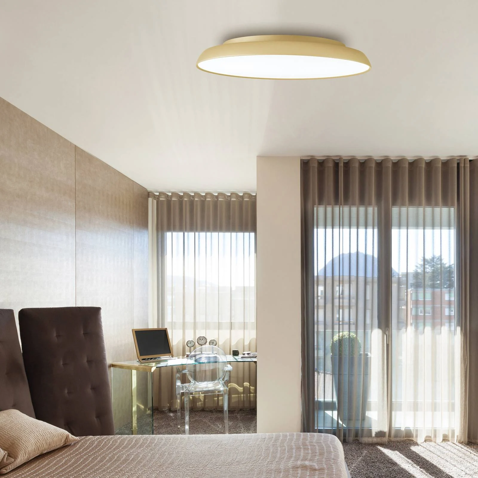 LED-Deckenlampe Art, Ø 45 cm, creme-goldfarben, Metall günstig online kaufen