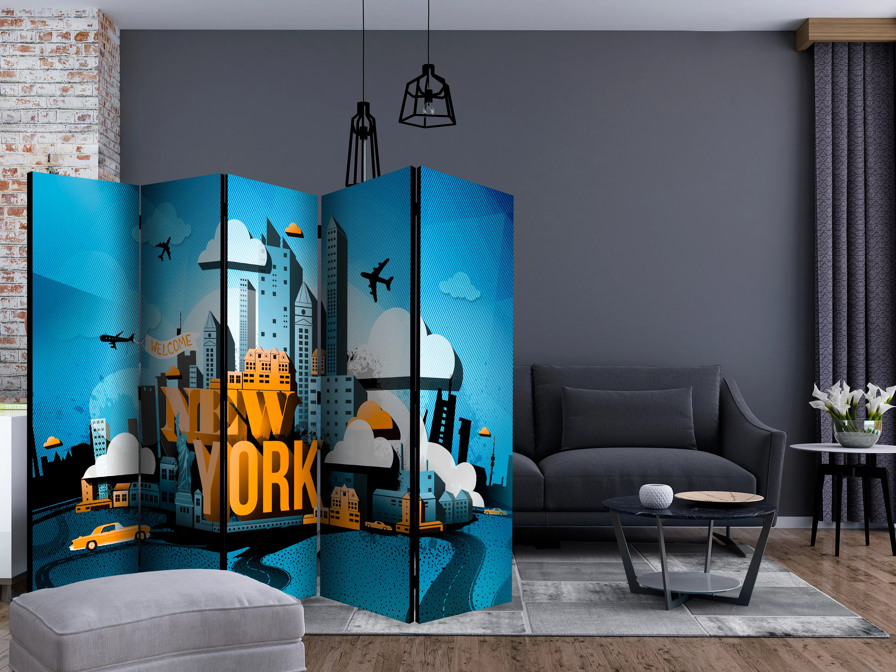 5-teiliges Paravent - New York - Welcome Ii [room Dividers] günstig online kaufen