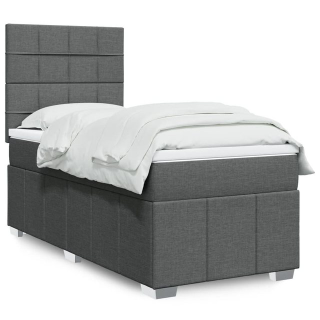 vidaXL Bett Boxspringbett mit Matratze Dunkelgrau 90x190 cm Stoff günstig online kaufen