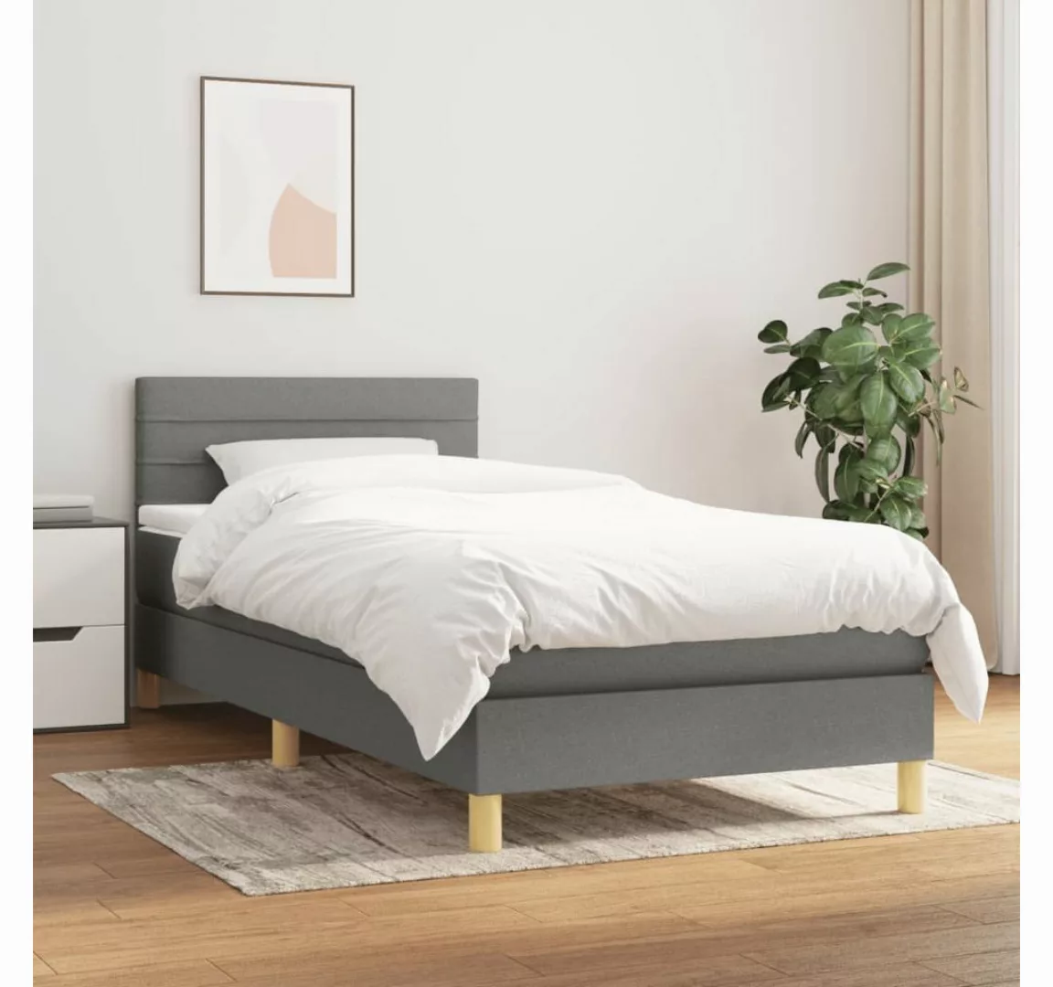 vidaXL Boxspringbett Boxspringbett mit Matratze Schwarz 100x200 cm Stoff Be günstig online kaufen