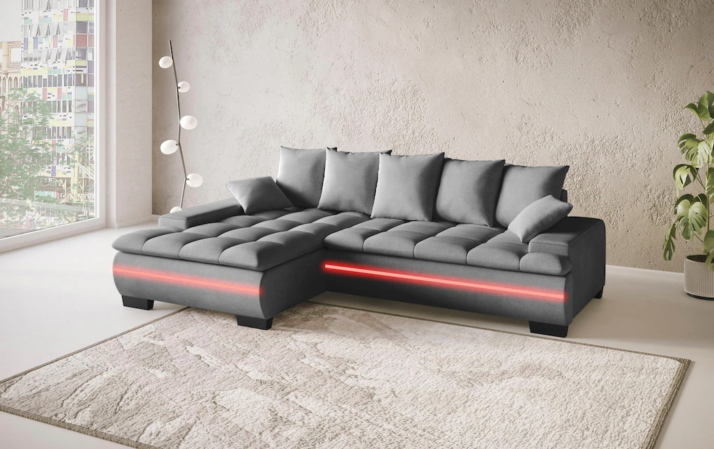 Mr. Couch Ecksofa "Haiti II, L-Form", RGB-LED Beleuchtung, Kaltschaum, wahl günstig online kaufen