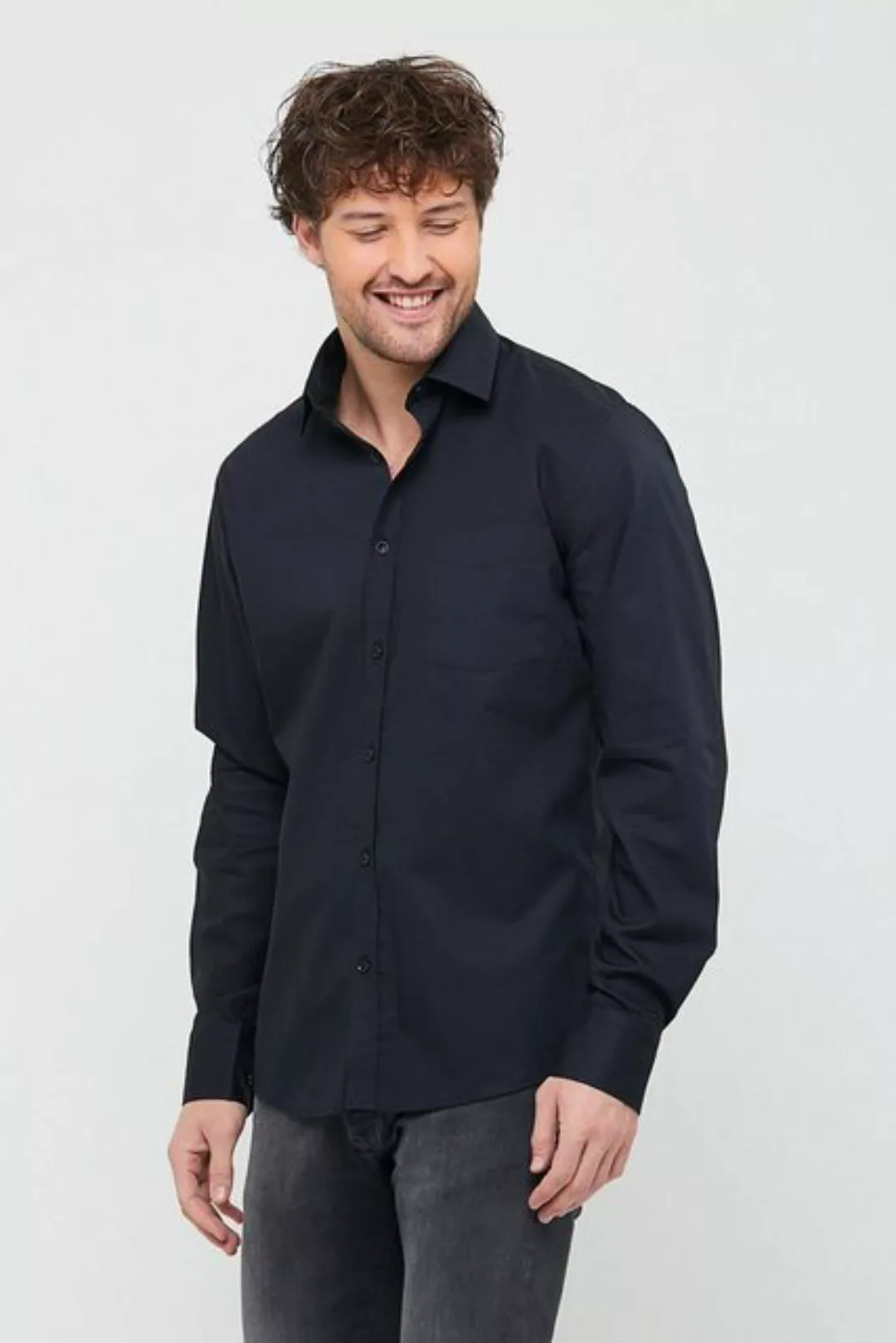 Bruno Barella Businesshemd Herren Classic Business Hemd aus Bio-Baumwolle günstig online kaufen