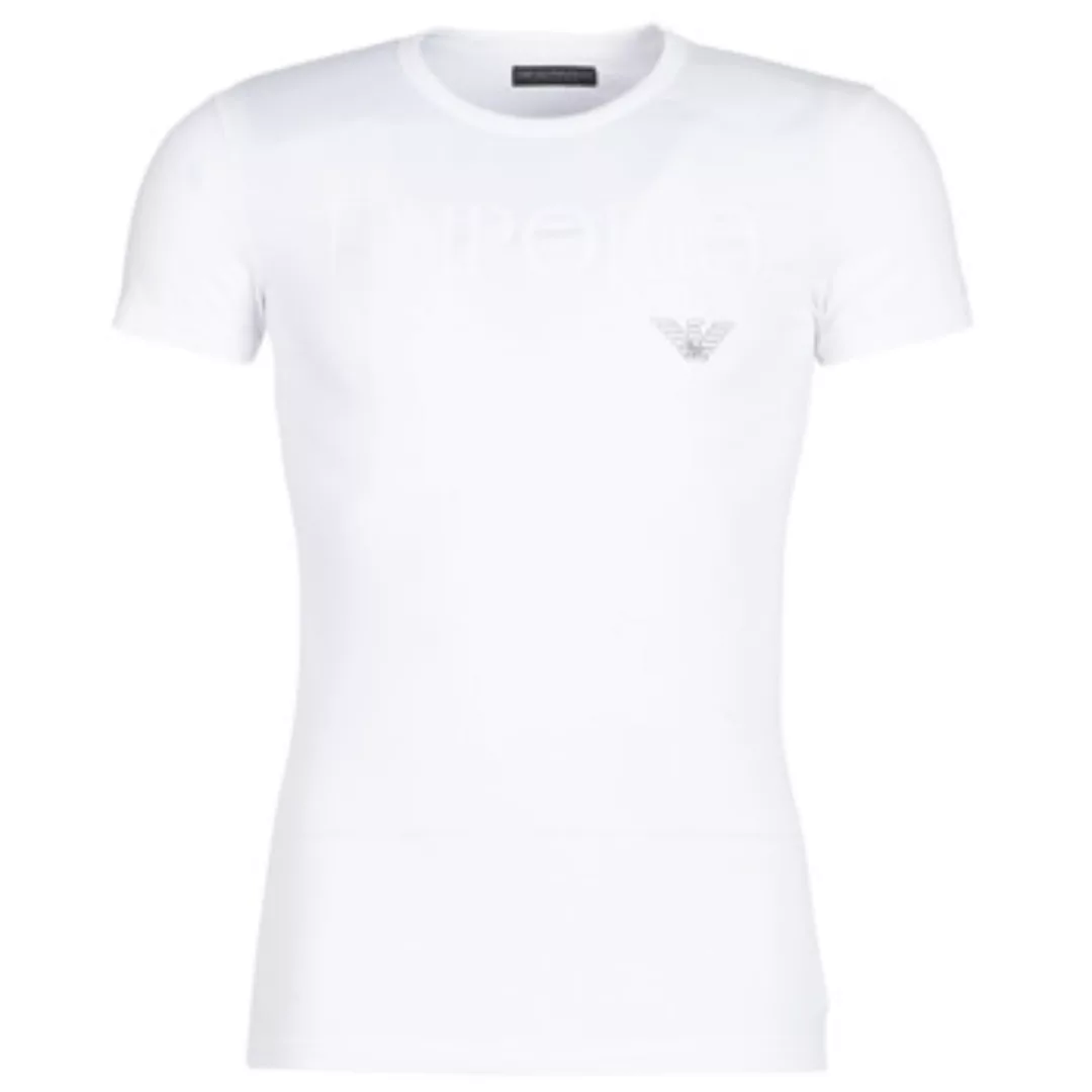 Emporio Armani T-Shirt C-Neck Stretch Cotton mit Markenschriftzug und Eagle günstig online kaufen