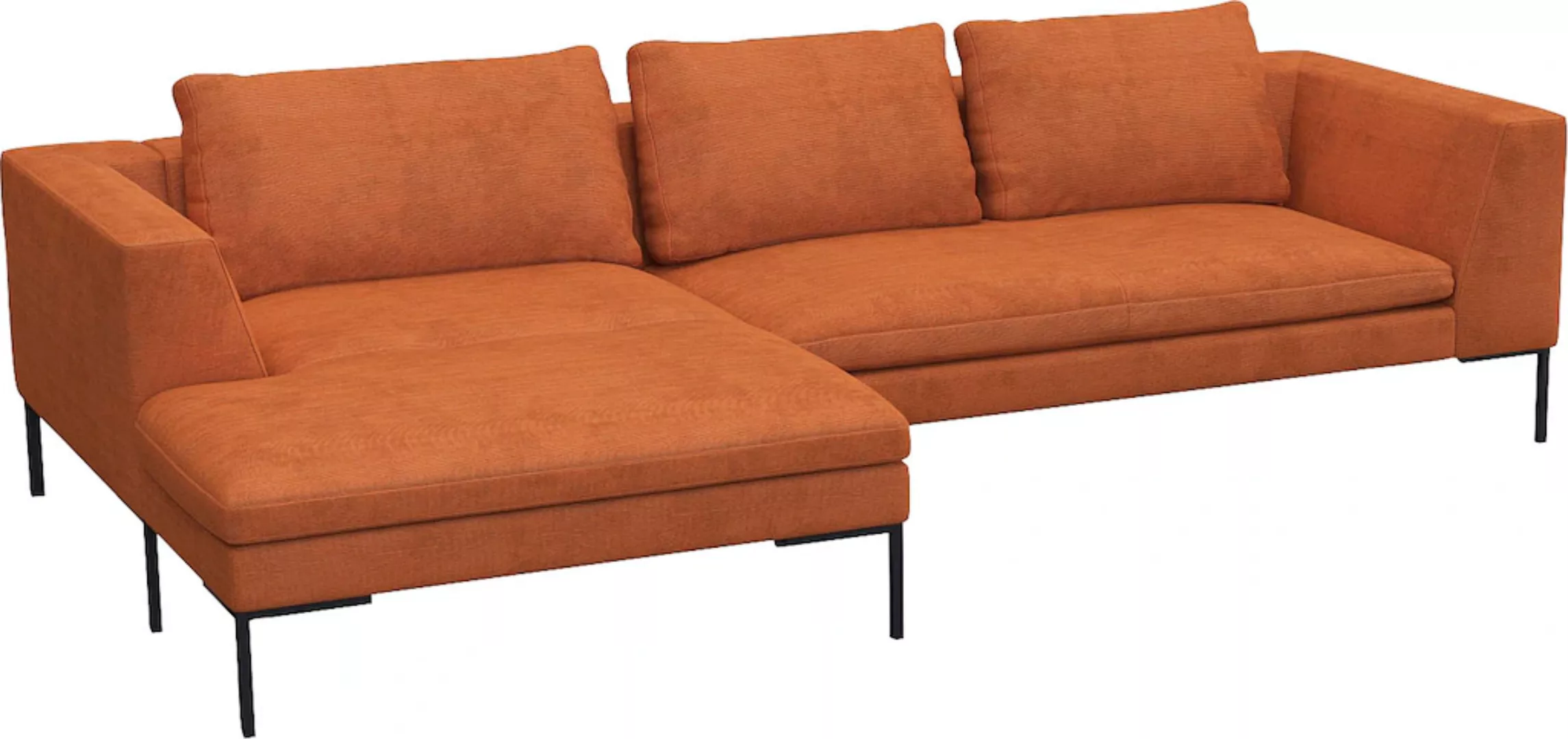 FLEXLUX Ecksofa »Loano«, modernes Sofa, frei im Raum stellbar, lose Kissen, günstig online kaufen