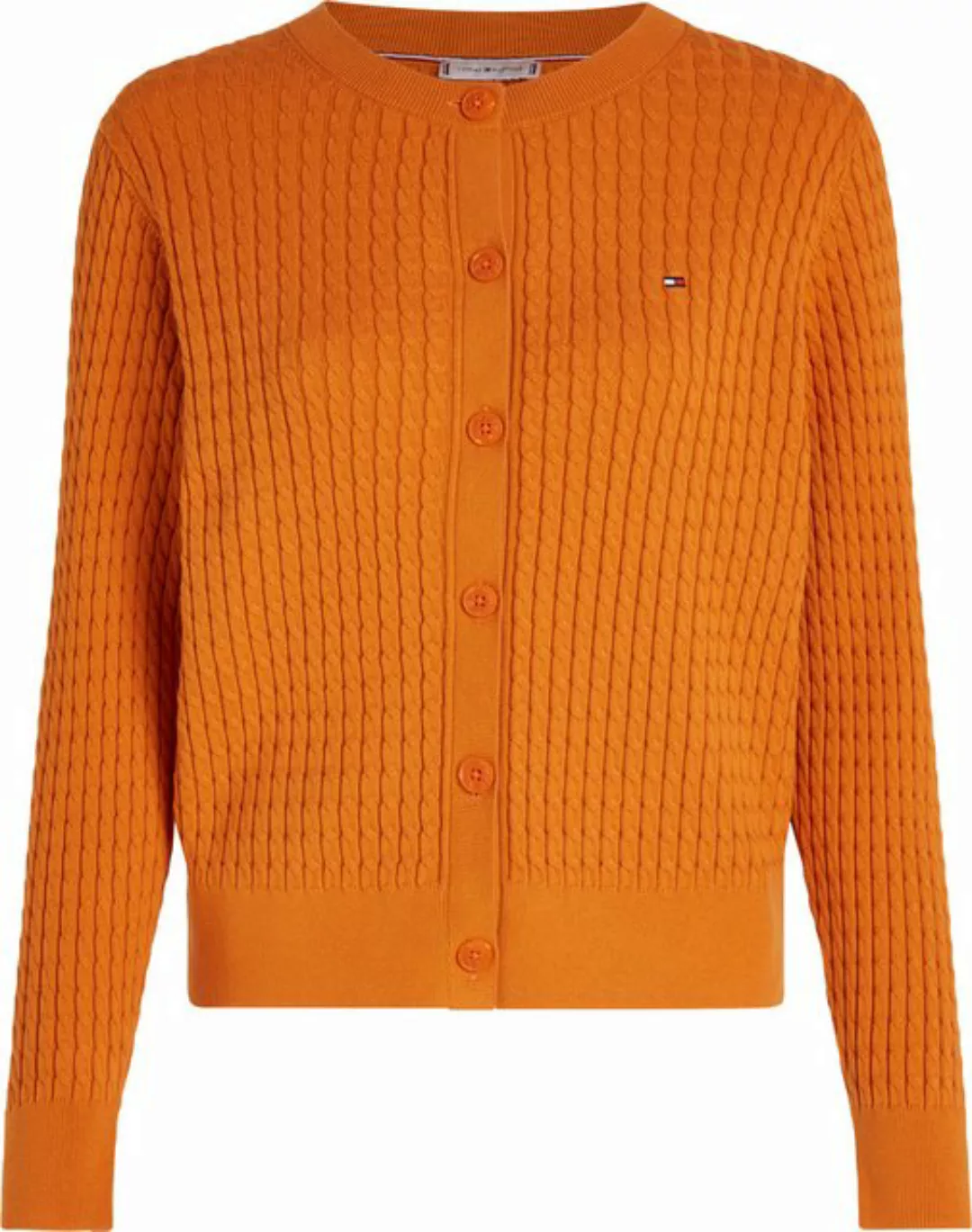 Tommy Hilfiger Strickjacke CO CABLE C-NK CARDIGAN mit Zopfstruktur günstig online kaufen