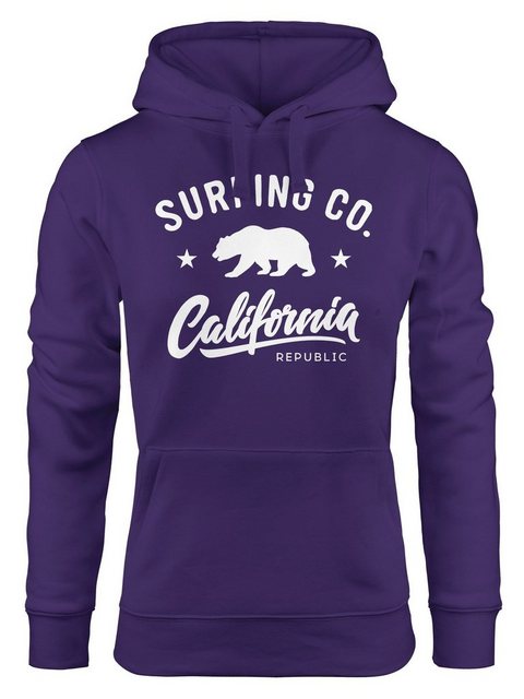 Neverless Hoodie Hoodie Damen California Republic Bear Bär Sommer Surfing K günstig online kaufen