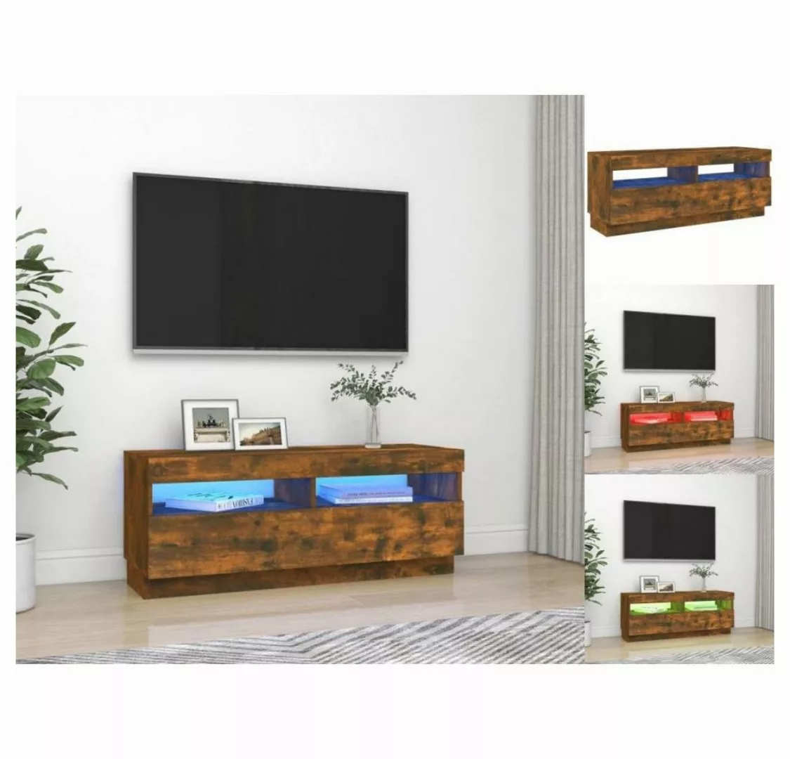 vidaXL TV-Schrank TV-Schrank mit LED-Leuchten Räuchereiche 100x35x40 cm TV- günstig online kaufen