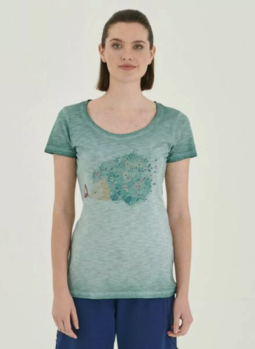 Garment Dyed T-shirt Aus Bio-baumwolle Mit Igel-print günstig online kaufen