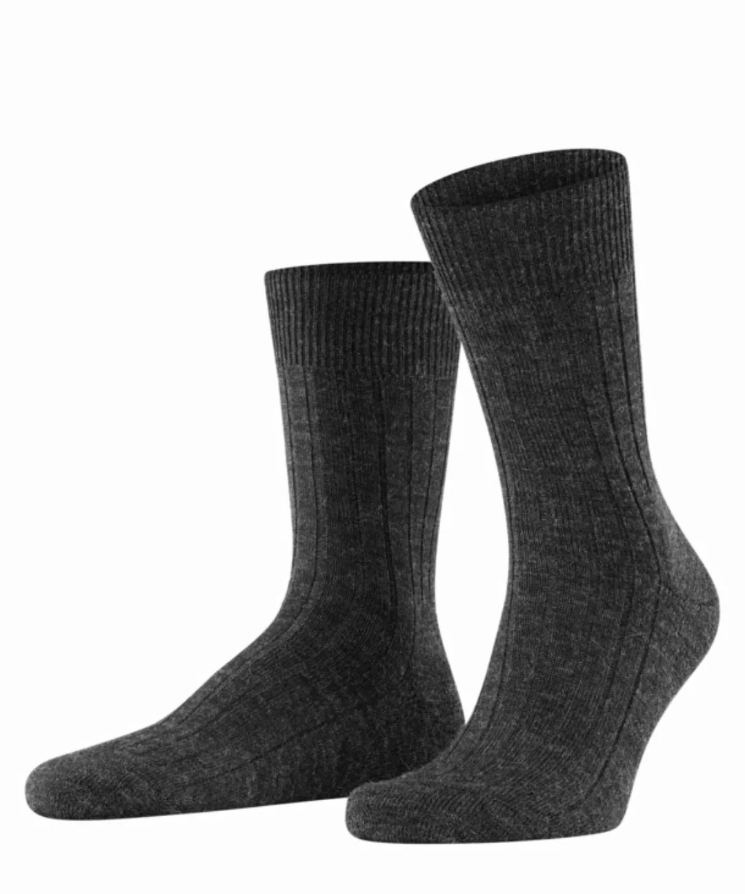 FALKE Teppich im Schuh Herren Socken, 45-46, Grau, Uni, Schurwolle, 14402-3 günstig online kaufen
