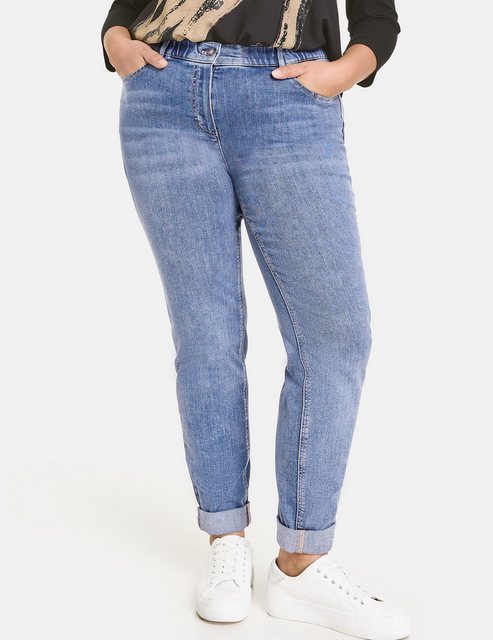 Samoon Stretch-Jeans Elastische 5-Pocket Jeans Betty mit Saumaufschlag günstig online kaufen