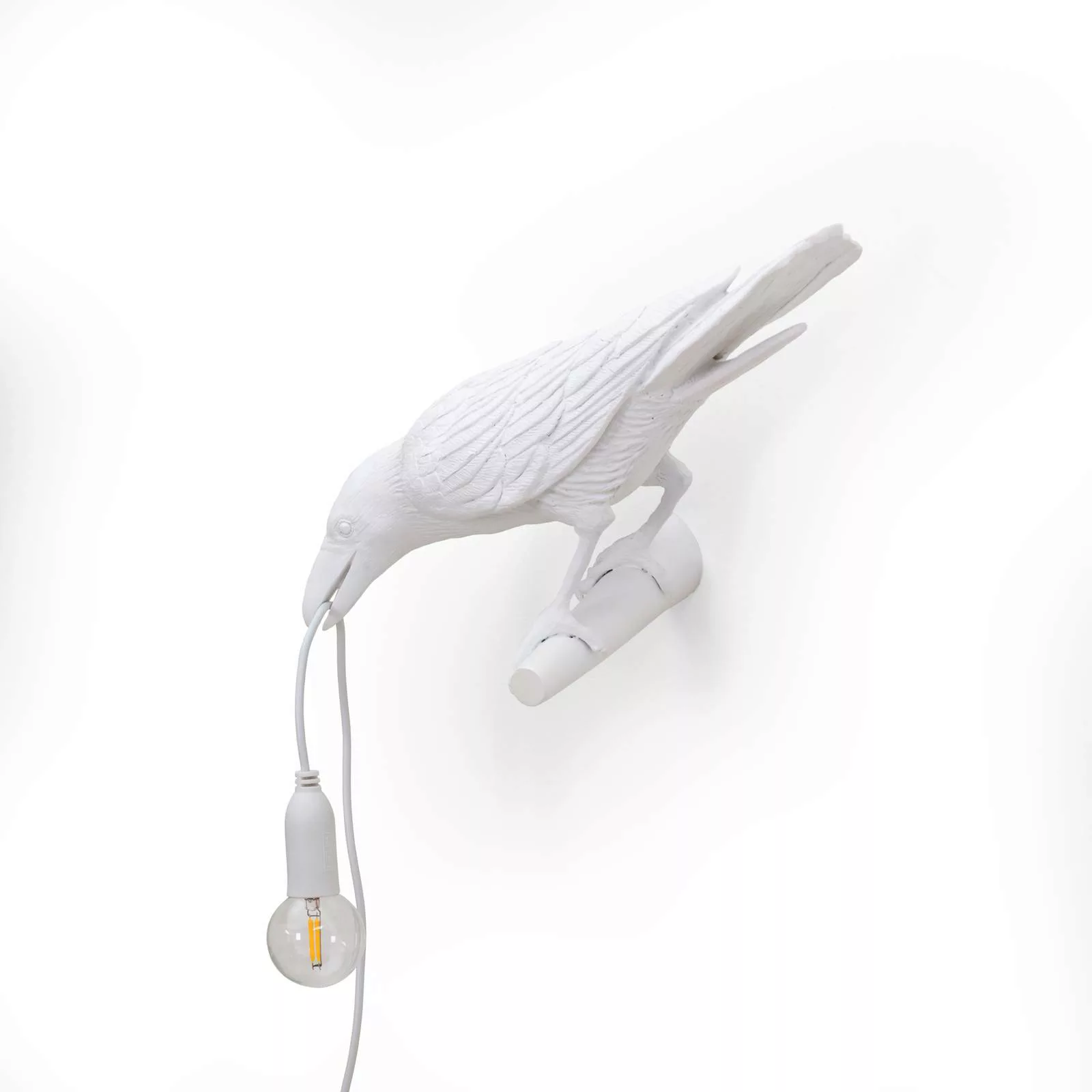Wandleuchte mit Stromkabel Bird Looking plastikmaterial weiß / Wandleuchte günstig online kaufen
