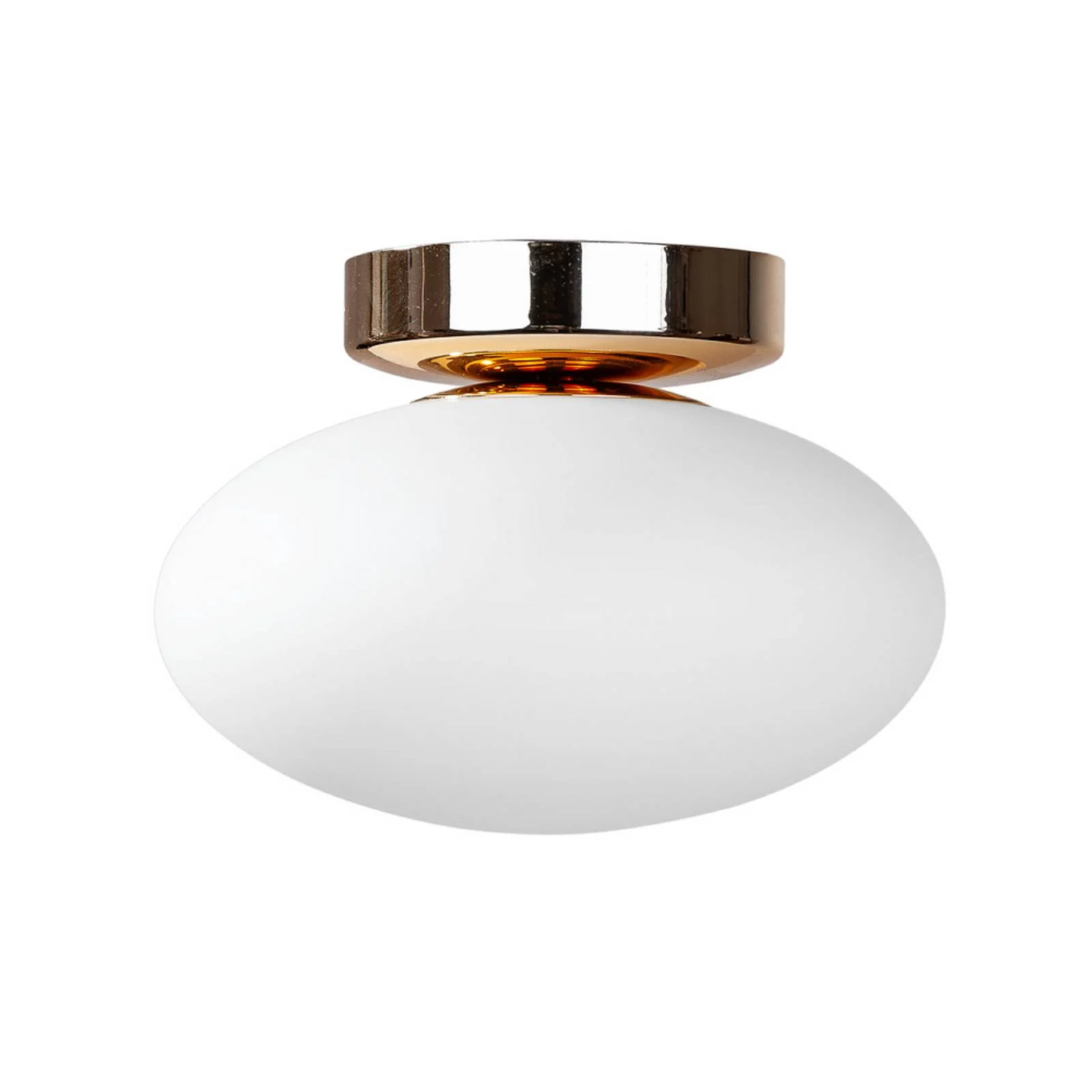 Deckenlampe Ufo, gold/weiß, Ø 18 cm, Glas, G9 günstig online kaufen