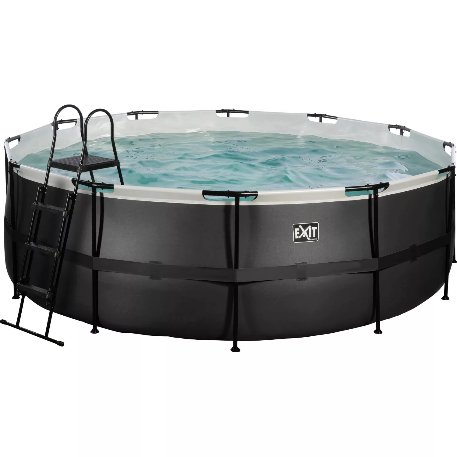 Exit Black Leather Pool Schwarz ø 427 x 122 cm m. Sandfilterpumpe günstig online kaufen