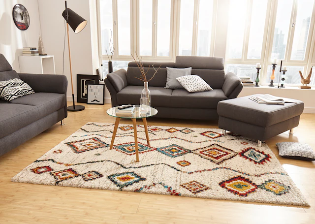 HANSE Home Hochflor-Teppich »Geometric«, rechteckig, 30 mm Höhe, Shaggy, Fl günstig online kaufen