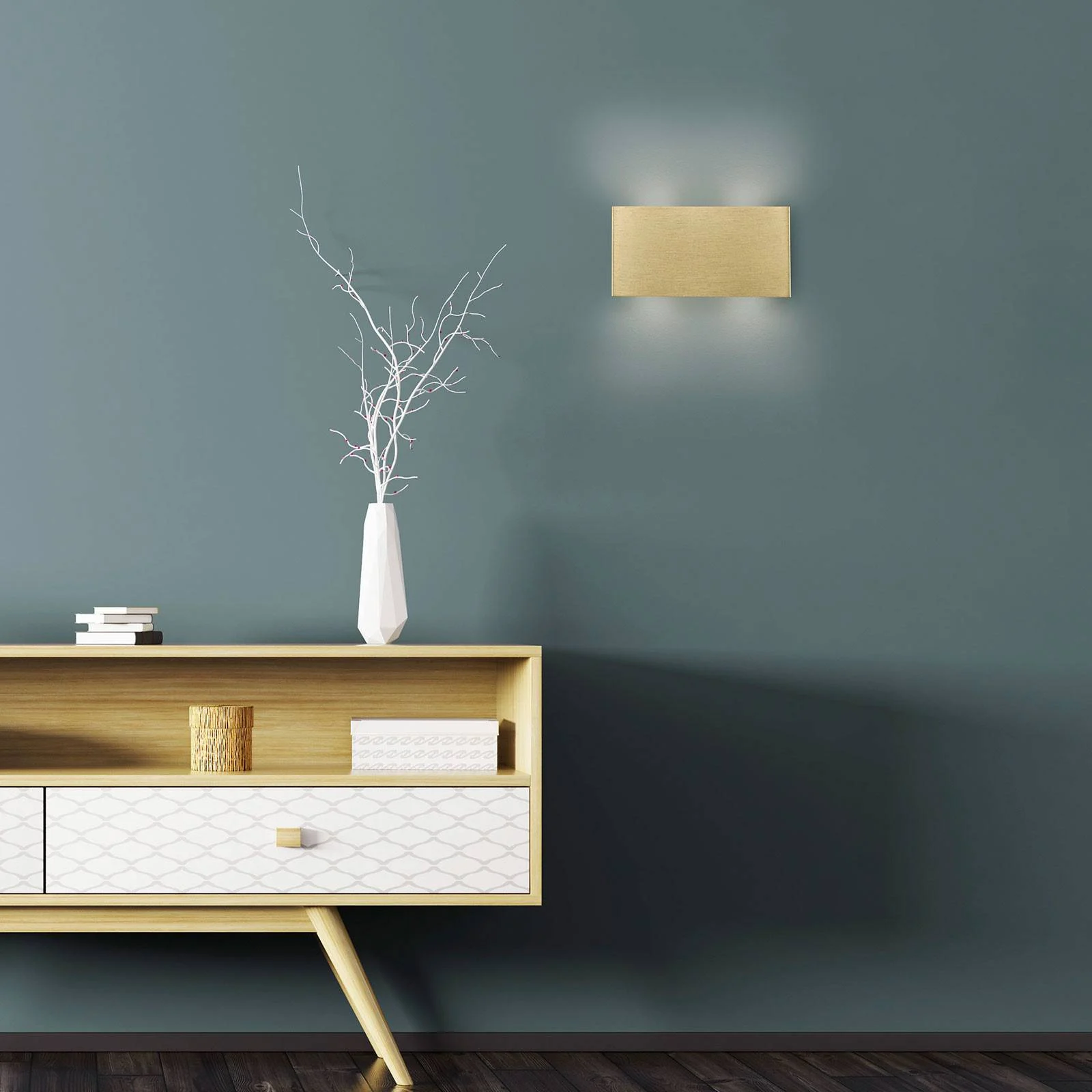 Quitani LED-Wandleuchte Maja, messing matt, Breite 22 cm günstig online kaufen