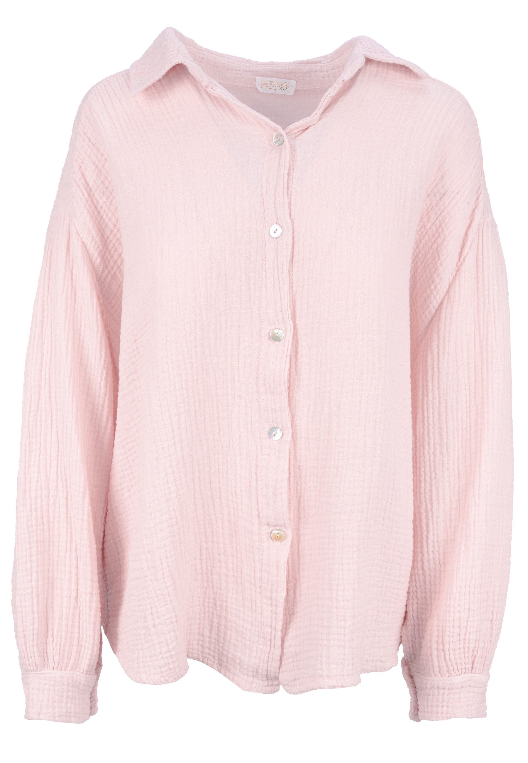 Seasons of April Hemdbluse Oversized Musselinbluse günstig online kaufen