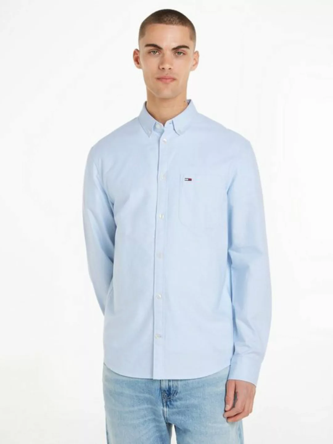 Tommy Jeans Langarmhemd TJM REG OXFORD SHIRT mit Button-down-Kragen günstig online kaufen