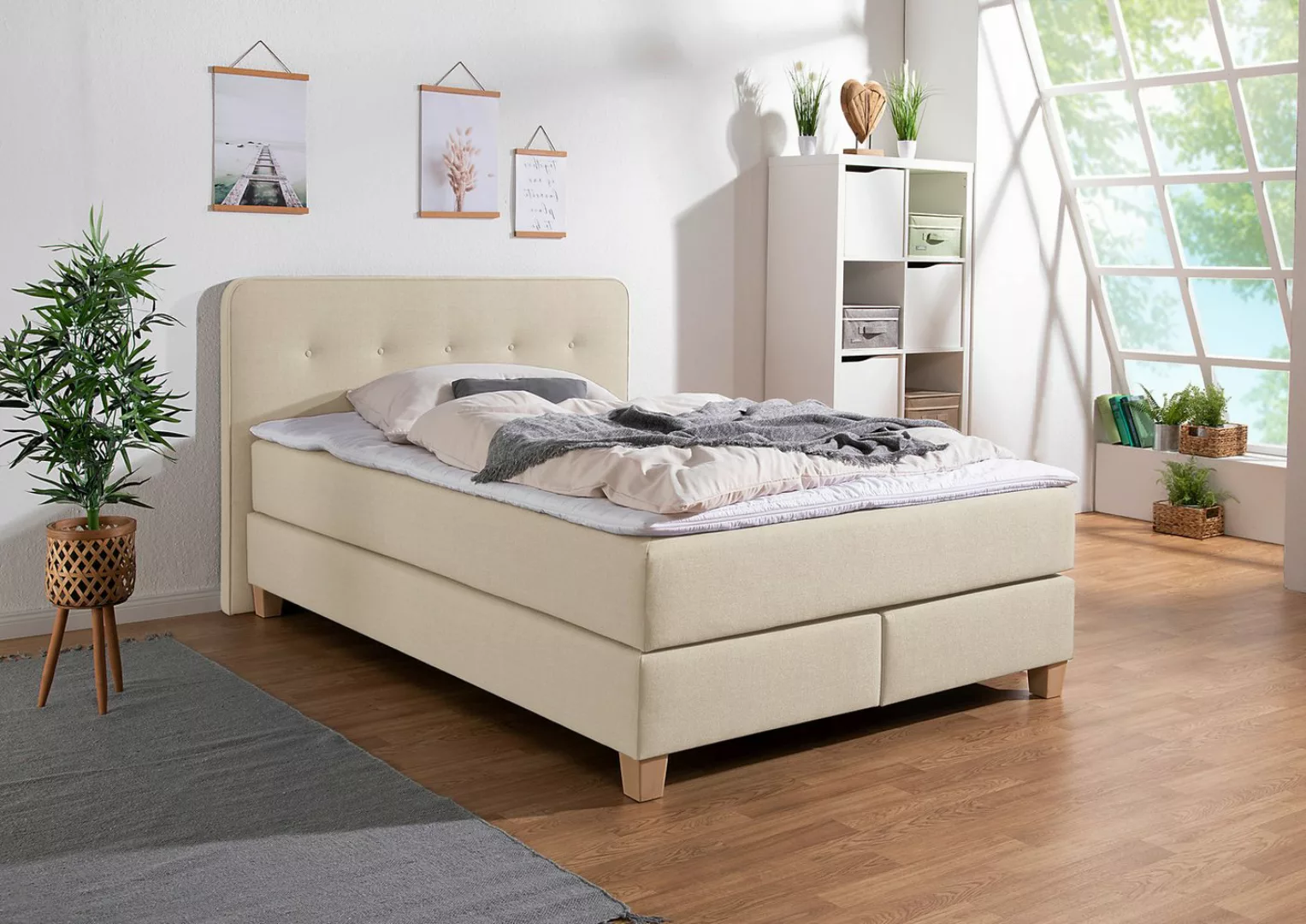 Home affaire Boxspringbett "Fargo", in Überlänge 220 cm, mit Topper, 3 Ausf günstig online kaufen