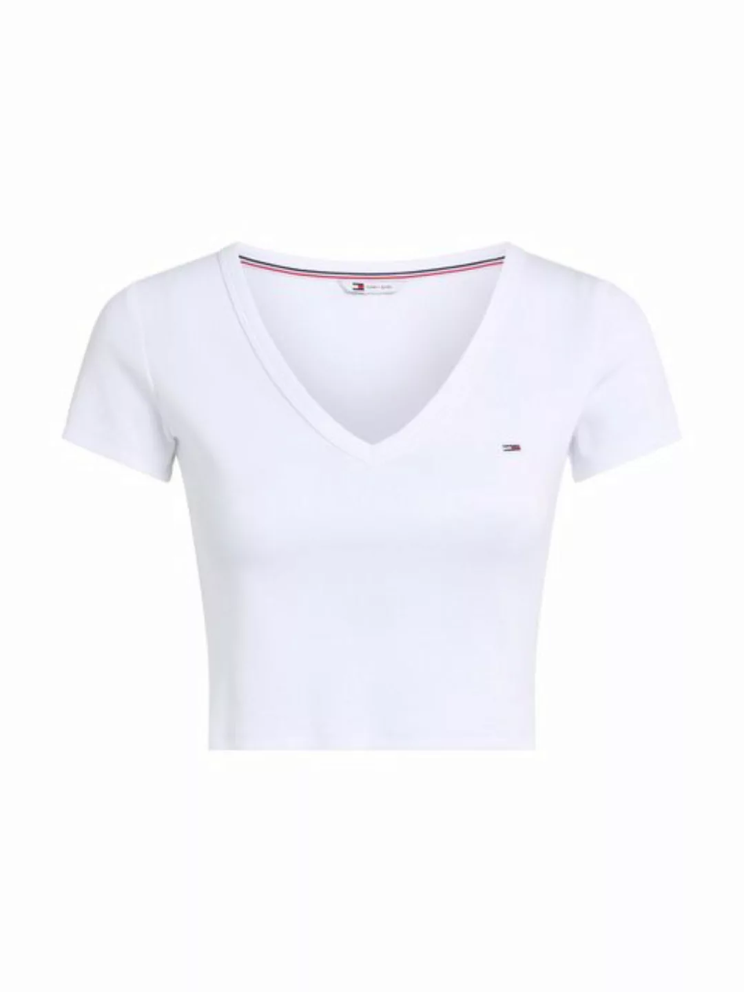 Tommy Jeans T-Shirt TJW SLIM CRP ESSENTIAL RIB V SS in Rippoptik günstig online kaufen