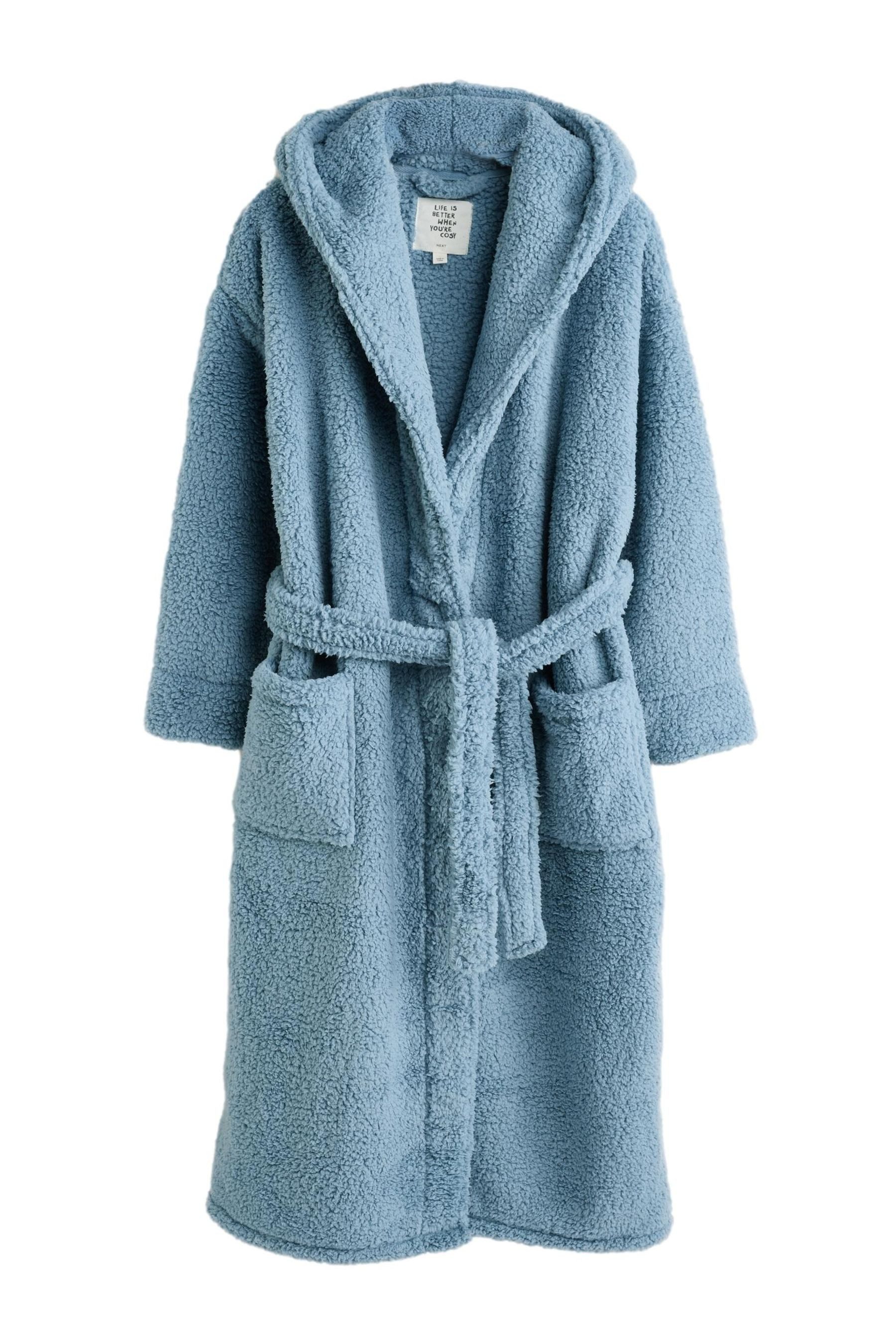 Next Damenbademantel Langer Teddy-Morgenmantel, Polyester (recycelt) günstig online kaufen