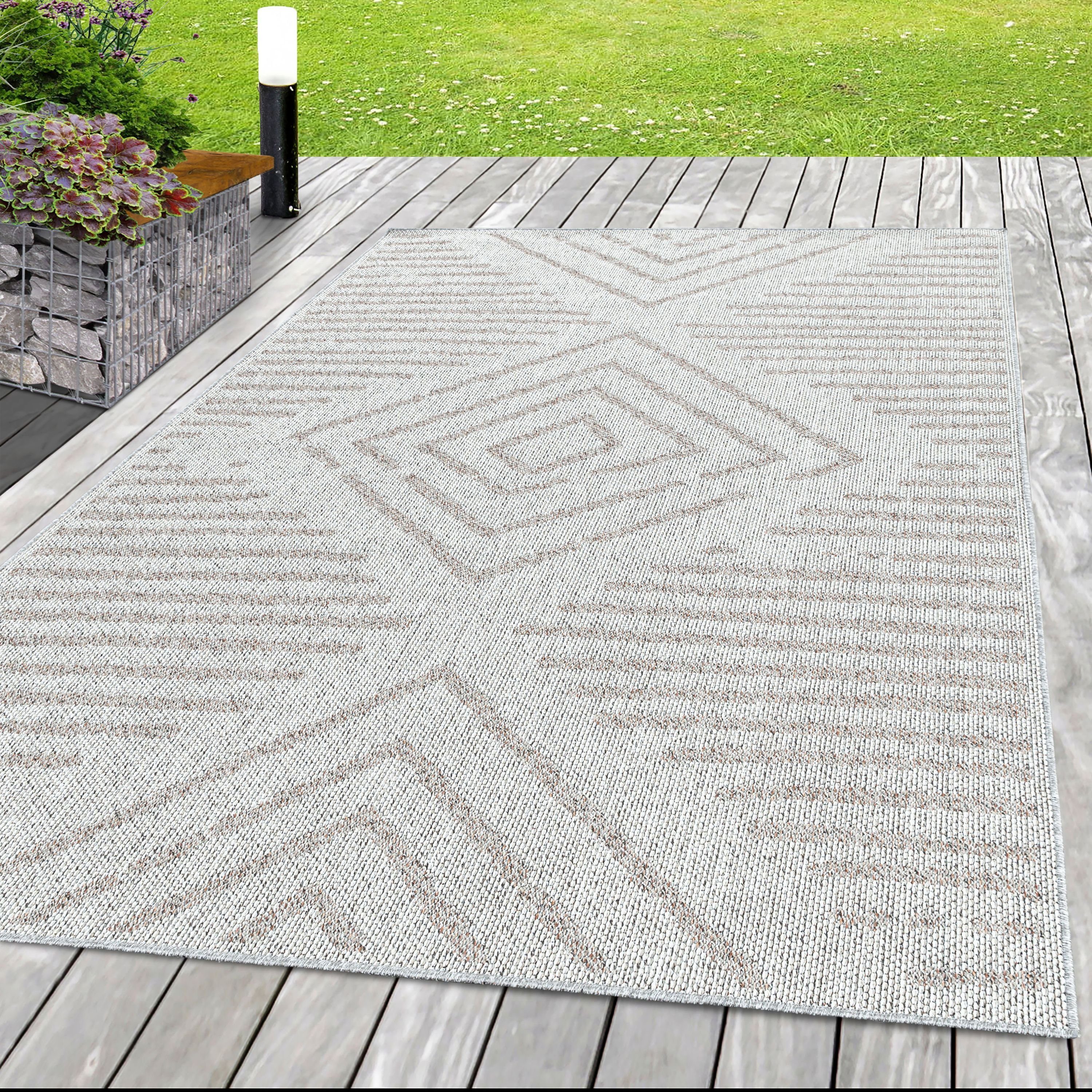 SIMPEX24 Outdoorteppich Gestreift Design, Läufer, Höhe: günstig online kaufen
