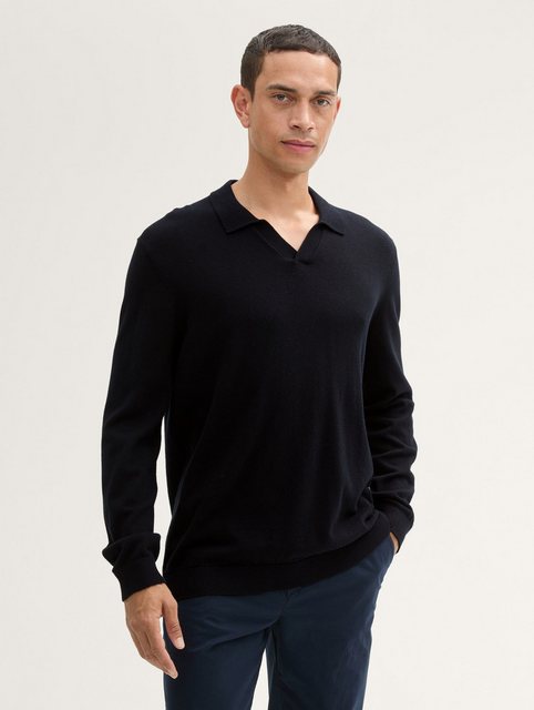 TOM TAILOR Strickpullover Strick Polo mit recyceltem Cashmere günstig online kaufen