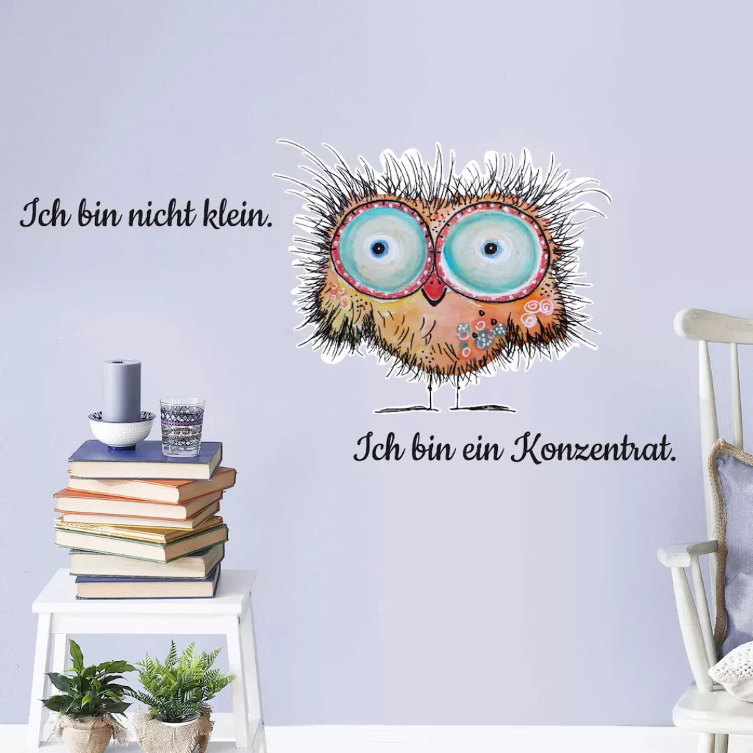 Wall-Art Wandtattoo "motivierender Spruch lustige Eule" günstig online kaufen