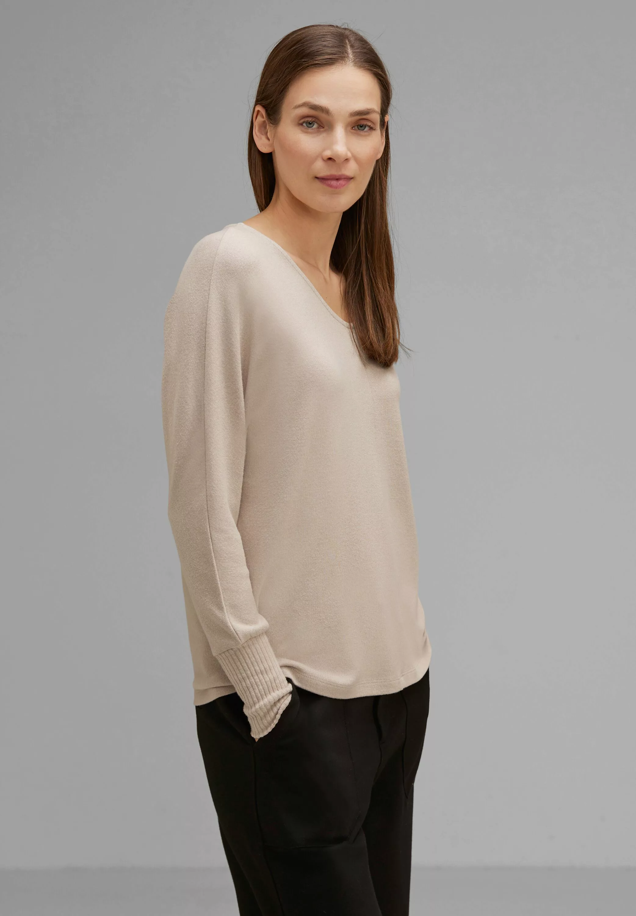 STREET ONE V-Shirt, im Melange Look günstig online kaufen