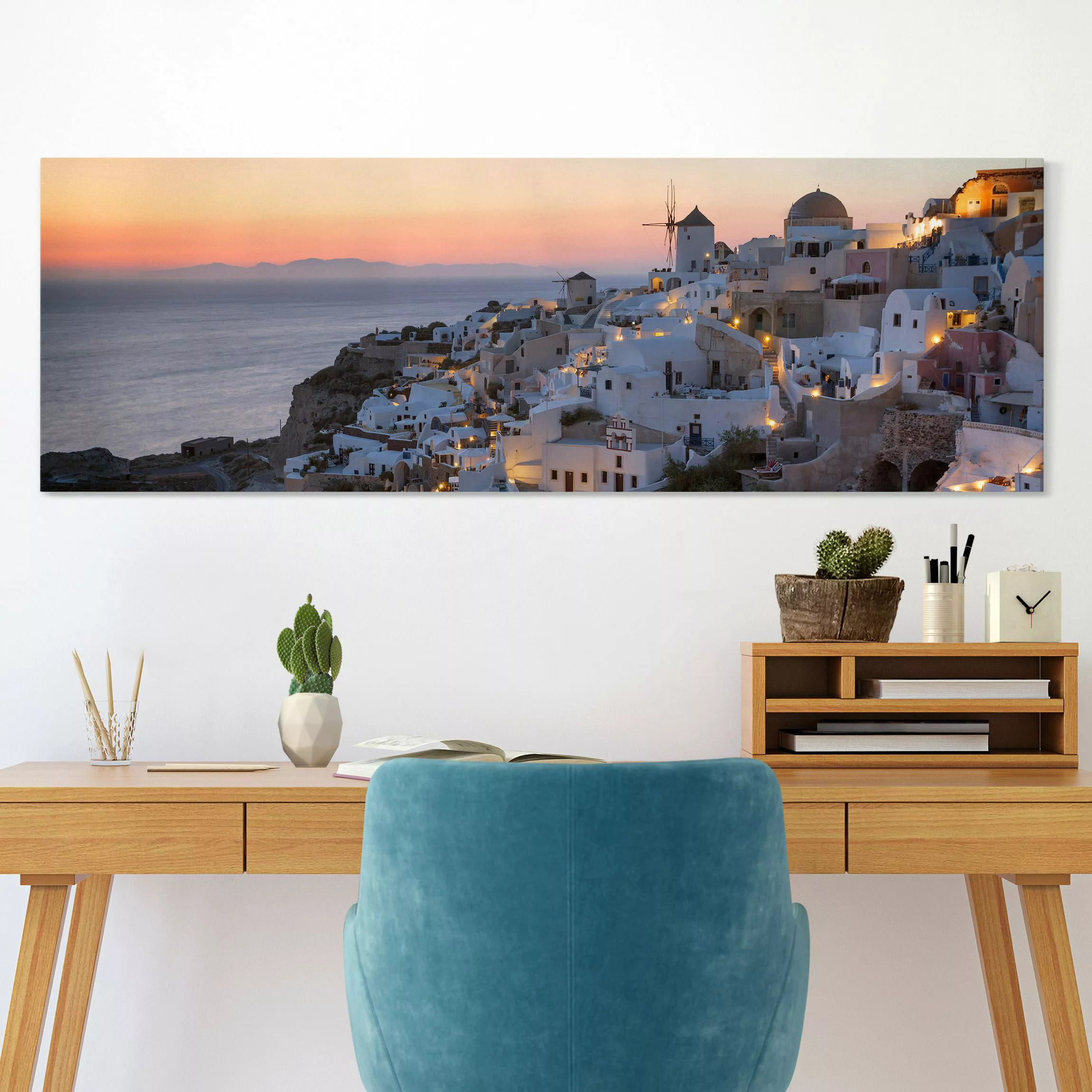 Leinwandbild Santorini bei Nacht günstig online kaufen