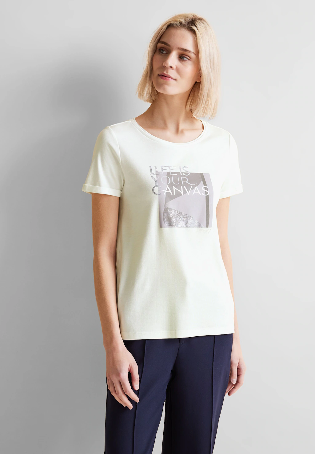 STREET ONE T-Shirt mit Print auf Brust günstig online kaufen