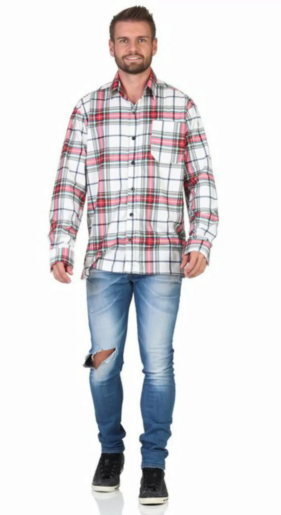 EloModa Langarmshirt Herren Holzfäller Hemd Karohemd Freizeithemd Langarm, günstig online kaufen