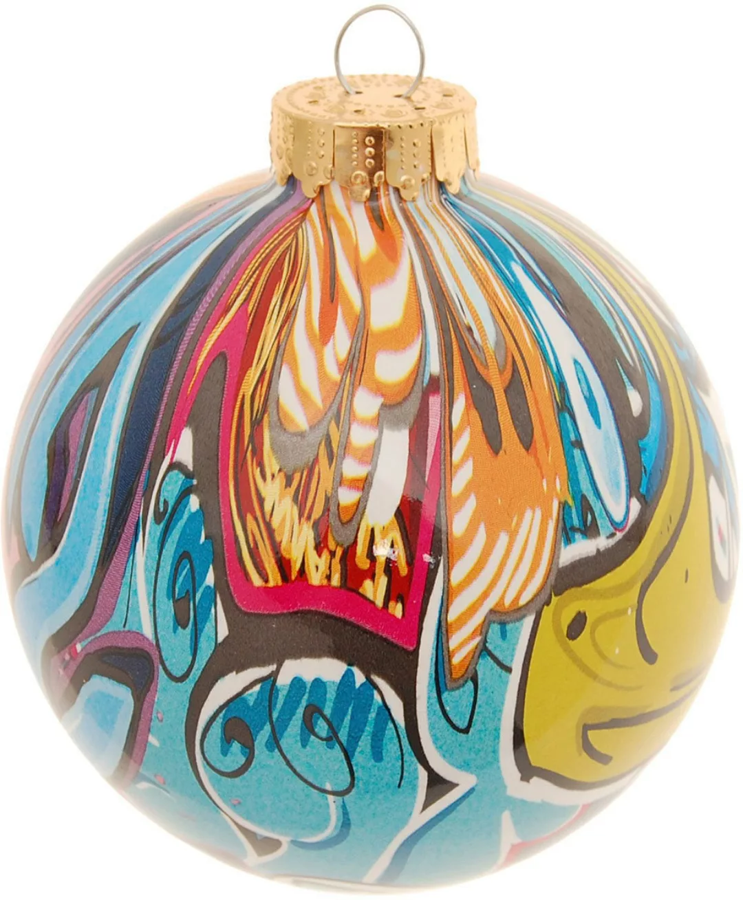 Krebs Glas Lauscha Weihnachtsbaumkugel "Spezial-Glaskugel "Street Art", Ø c günstig online kaufen