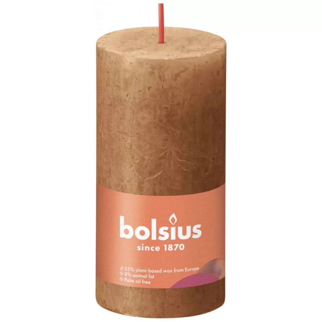 Bolsius Rustikale Stumpenkerzen Shine 8 Stk. 100x50 Mm Gewürzbraun günstig online kaufen