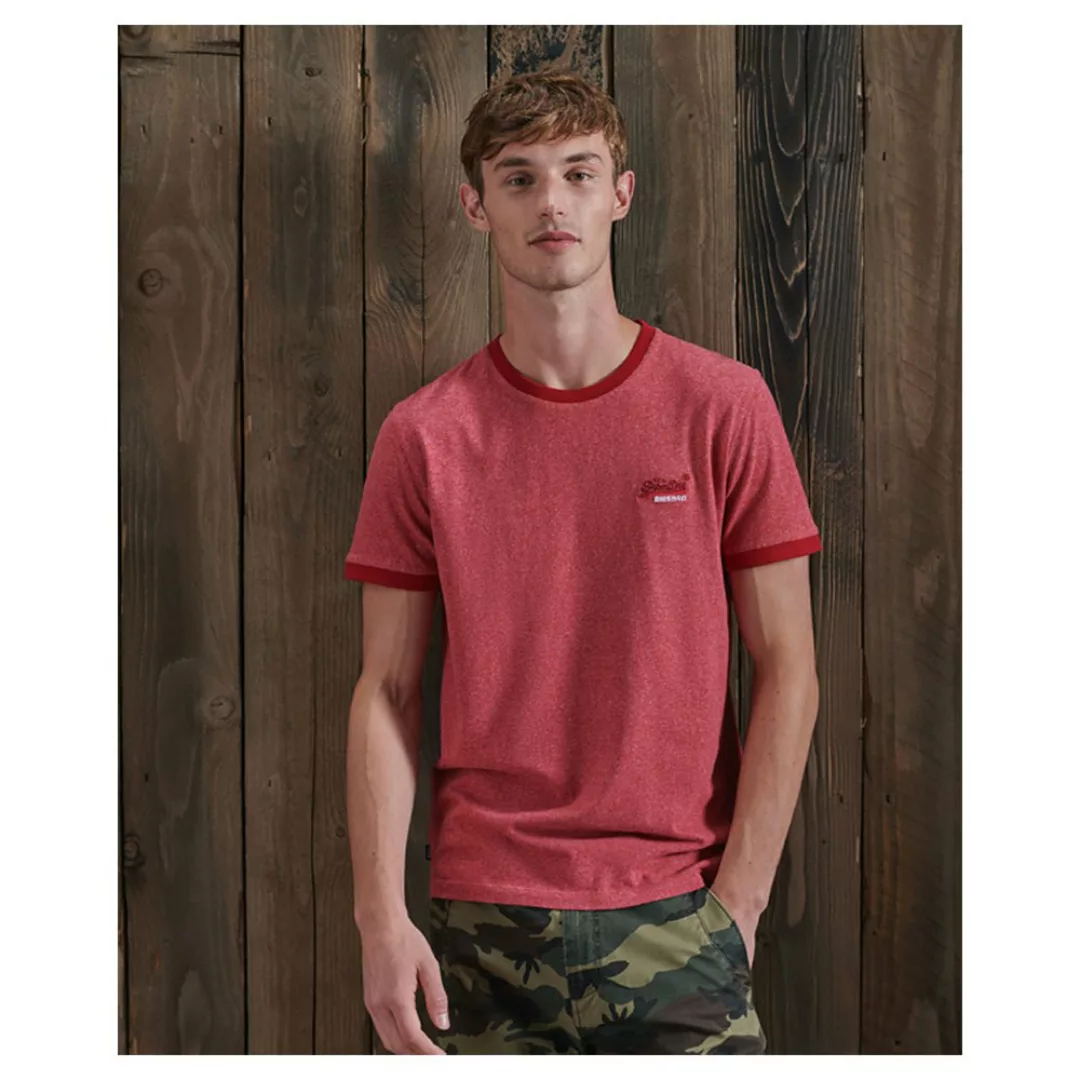 Superdry Orange Label Ringer Kurzarm T-shirt M Vintage Red Grit günstig online kaufen
