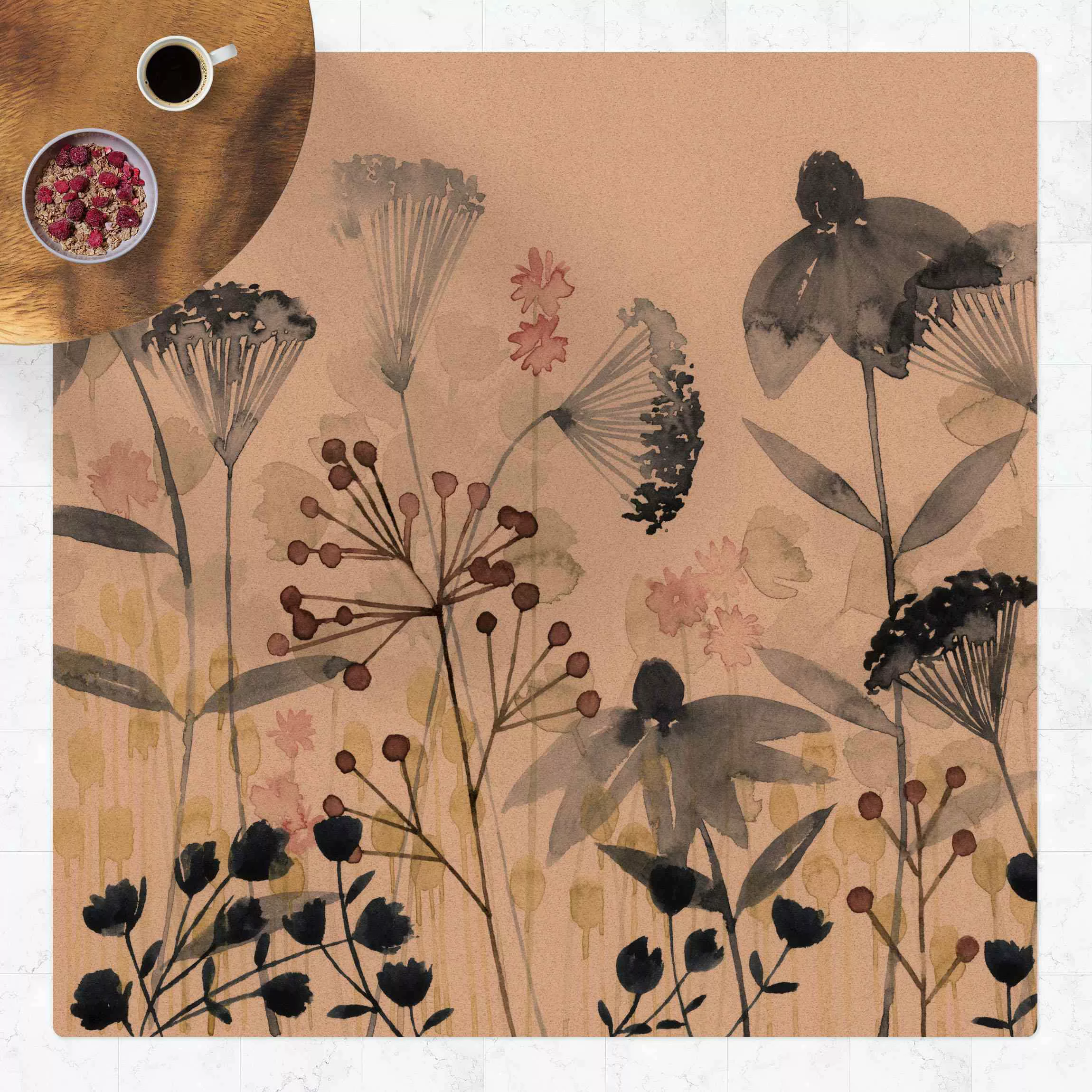 Kork-Teppich Wildblumen Aquarell I günstig online kaufen