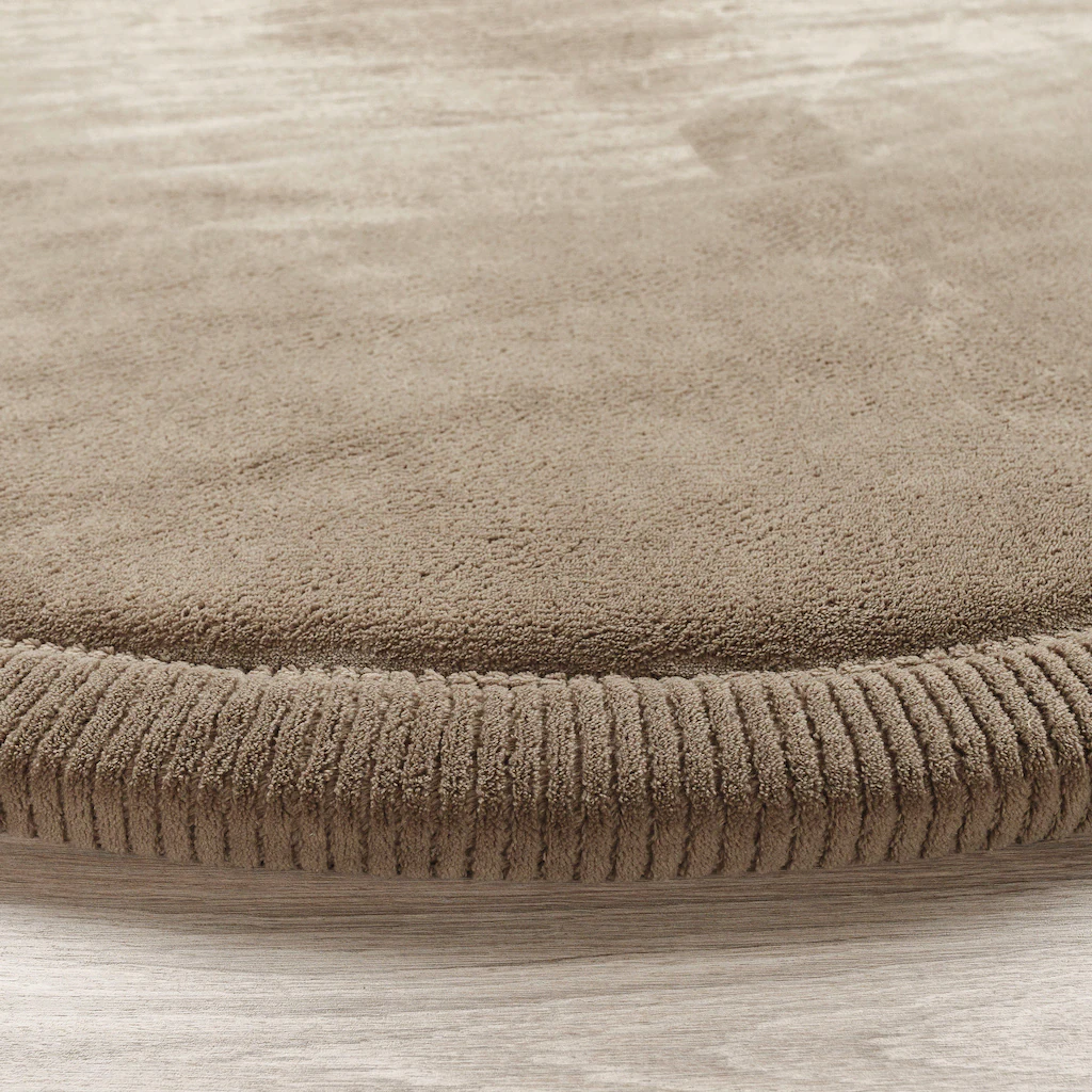 Paco Home Teppich »Tatami 475«, rund, 24 mm Höhe, Kurzflor, Uni Farben, mit günstig online kaufen