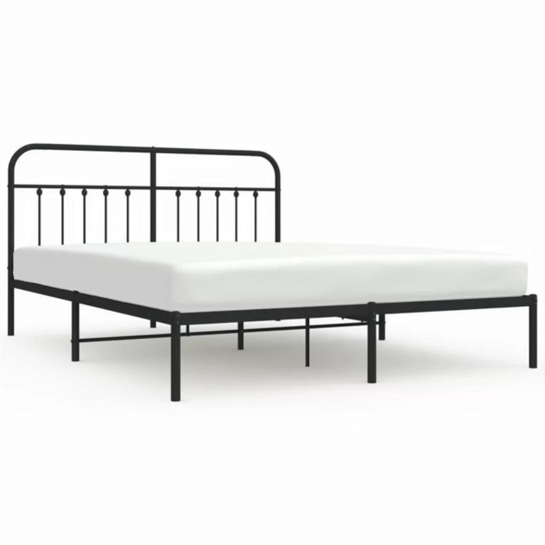 furnicato Bett Bettgestell mit Kopfteil Metall Schwarz 183x213 cm günstig online kaufen