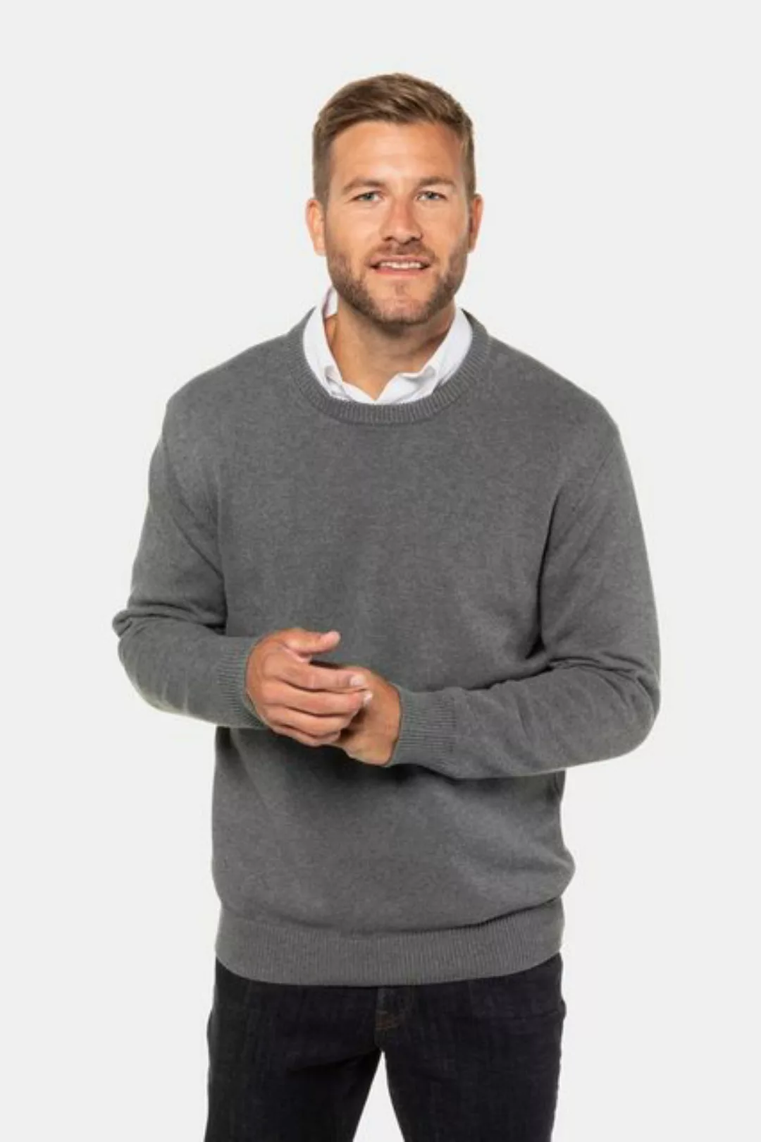 JP1880 Rundhalspullover Pullover runder Ausschnitt JP1880-Stick Baumwolle günstig online kaufen