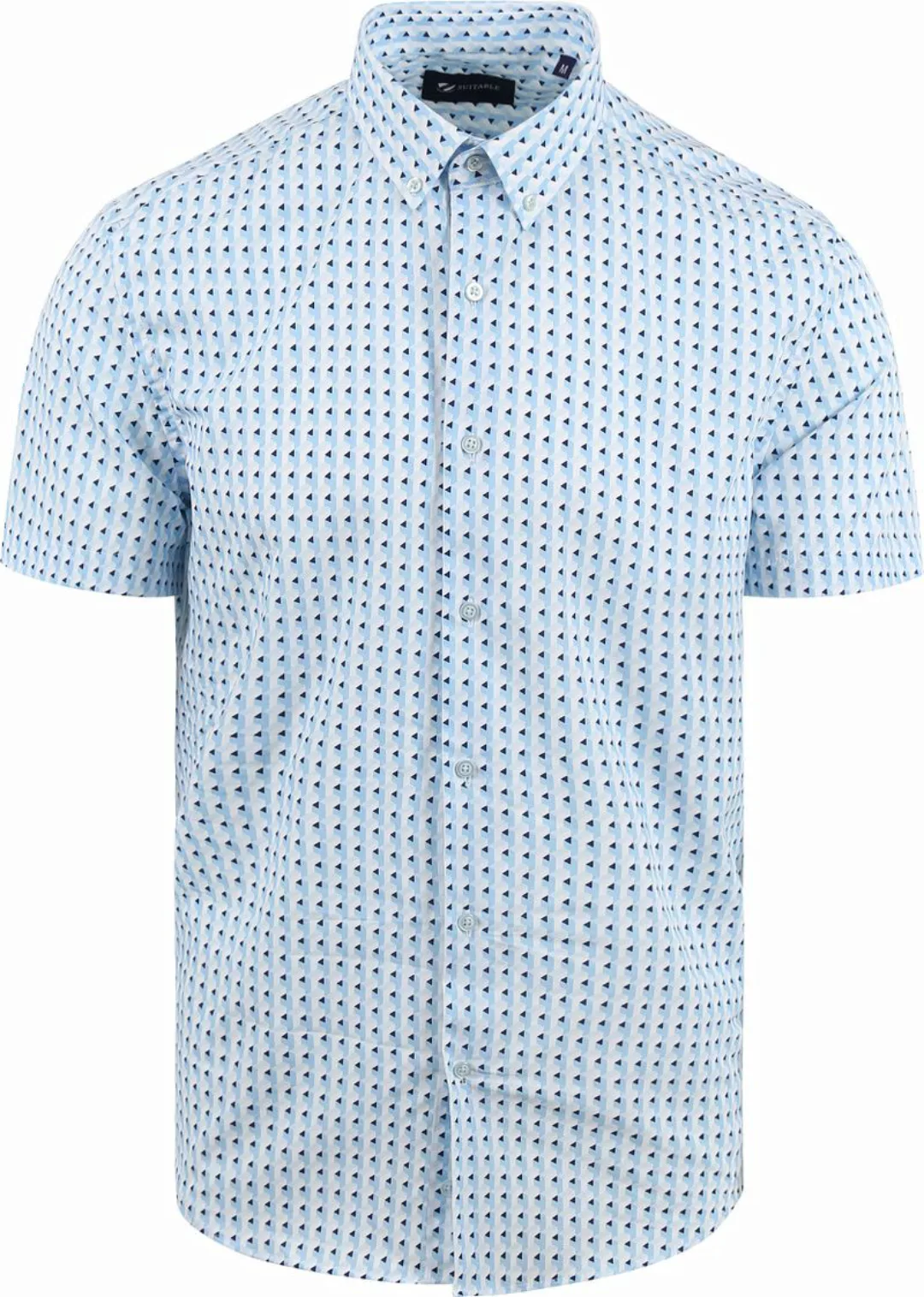 Suitable Short Sleeve Hemd Druck Blau - Größe XL günstig online kaufen