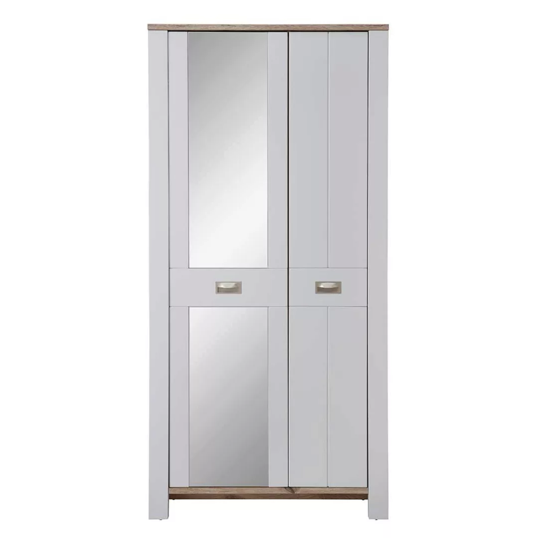 Garderobenschrank mit Spiegeltür im Landhausstil 201 cm hoch günstig online kaufen