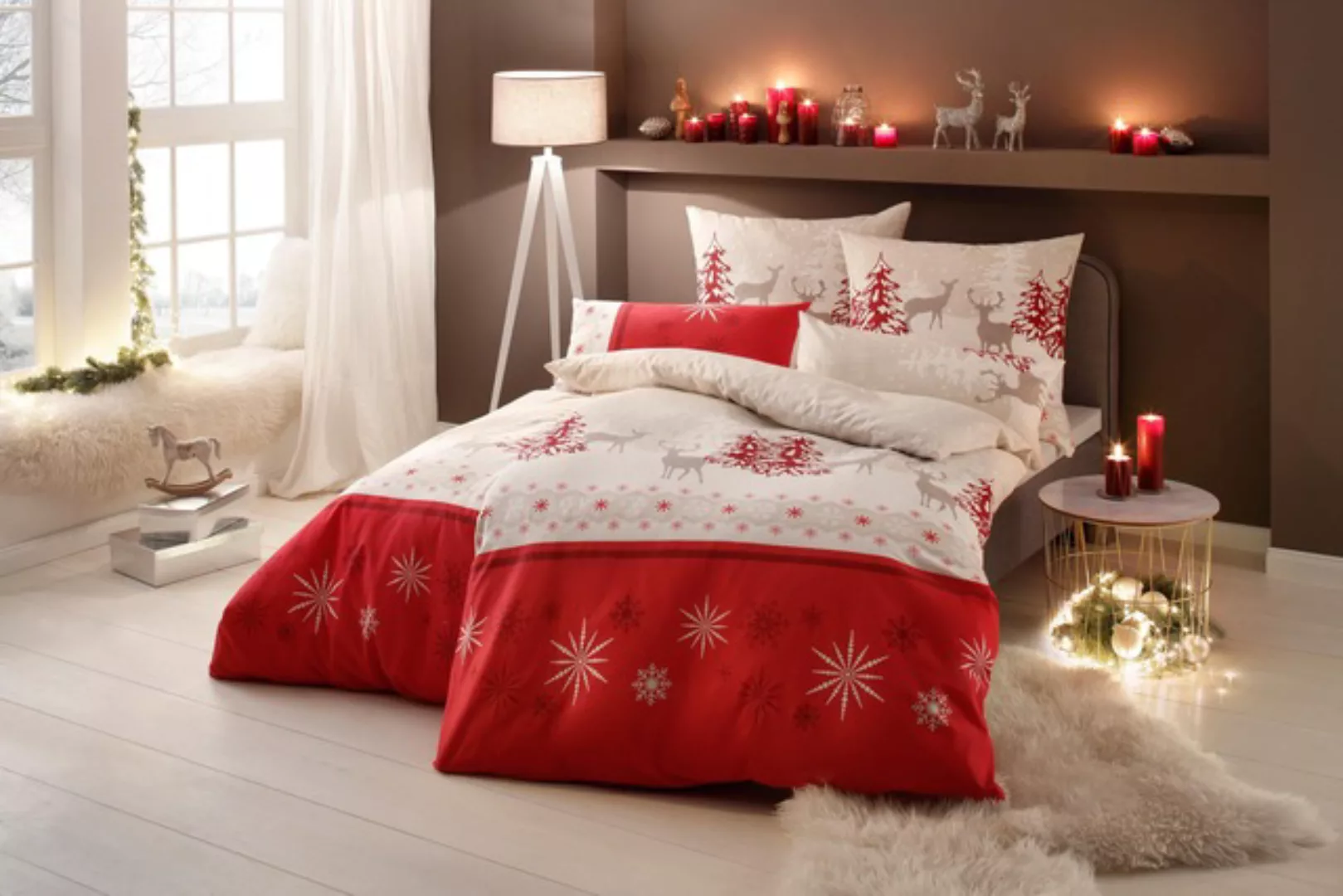 my home Bettwäsche »Venua Weihnachtsdesign, in Qualitäten Linon (kühlend) + günstig online kaufen