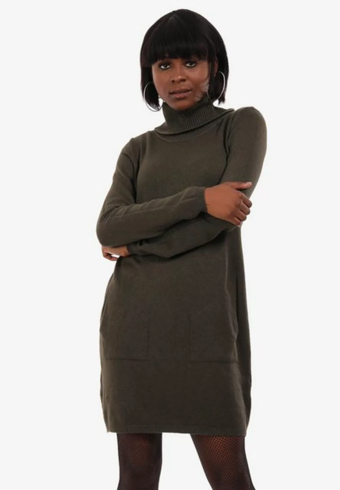 YC Fashion & Style Strickkleid Strickkleid Longpullover mit Rollkragen und günstig online kaufen